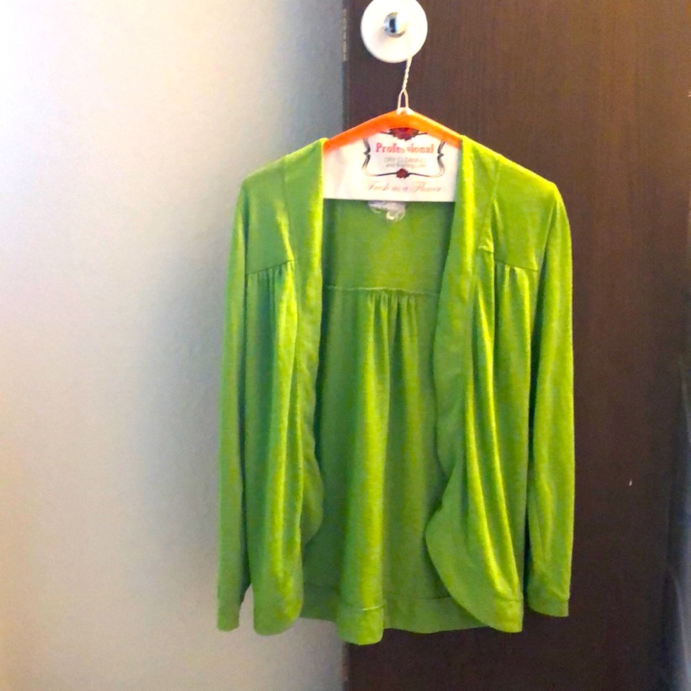Neon green cardigan